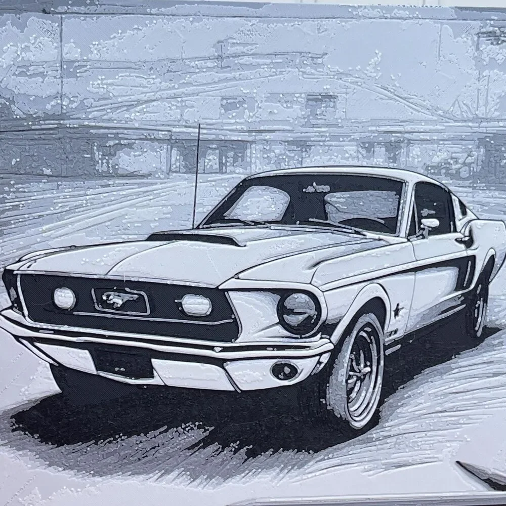 Classic Fastback Mustang Art, Car Art, Textured Art, Wall Art